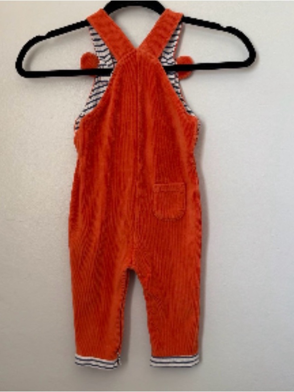 Mini Boden tiger dungarees corduroy tiger orange overalls - Picture 3 of 5